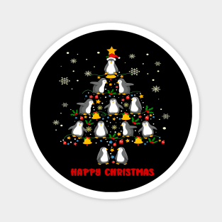 Happy Christmas Penguins Tree. Magnet